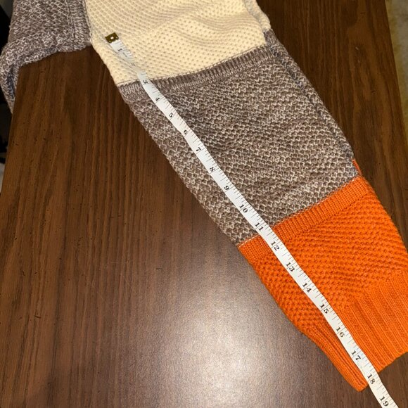Womens Knit Sweater Size XL Orange/Brown/White Stripes - Picture 5 of 7